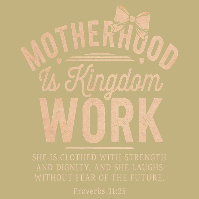 Motherhood Is Kingdom Work Coquette Bow Christian Mom Cooling Performance Crew T-Shirt