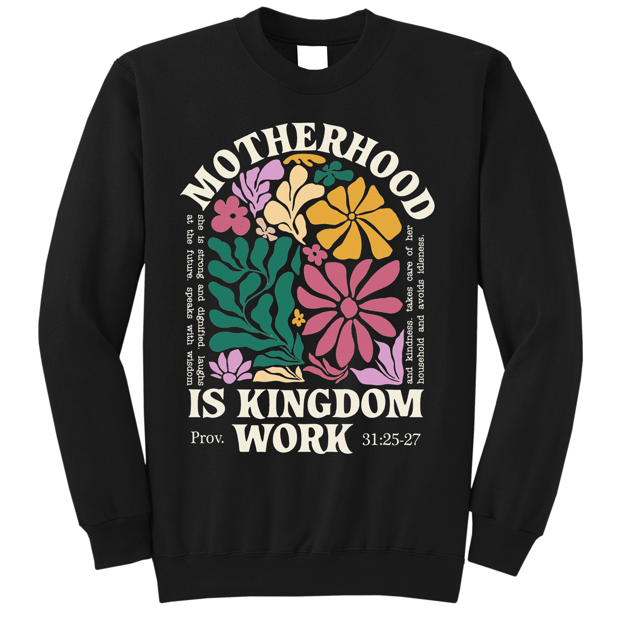 Motherhood Is Kingdom Work Retro Christian Mothers Day Sweatshirt