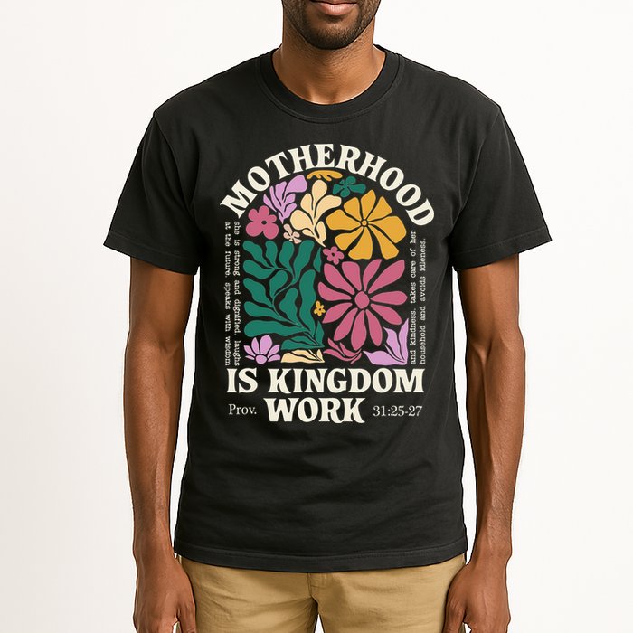 Motherhood Is Kingdom Work Retro Christian Mothers Day Tall T-Shirt
