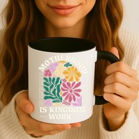 Motherhood Is Kingdom Work Retro Christian Mothers Day Mug