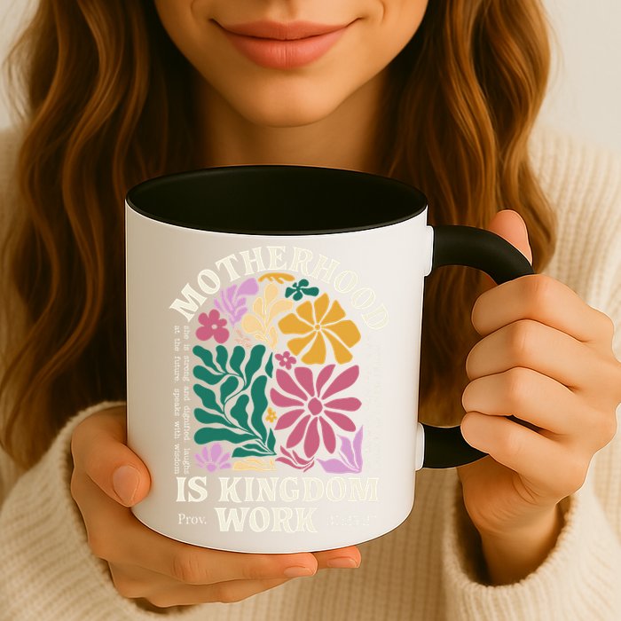 Motherhood Is Kingdom Work Retro Christian Mothers Day Mug
