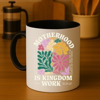 Motherhood Is Kingdom Work Retro Christian Mothers Day Mug