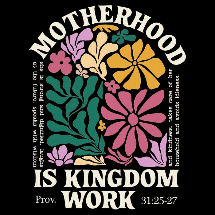 Motherhood Is Kingdom Work Retro Christian Mothers Day 16 in Basic Backpack