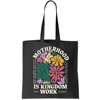Motherhood Is Kingdom Work Retro Christian Mothers Day Bag