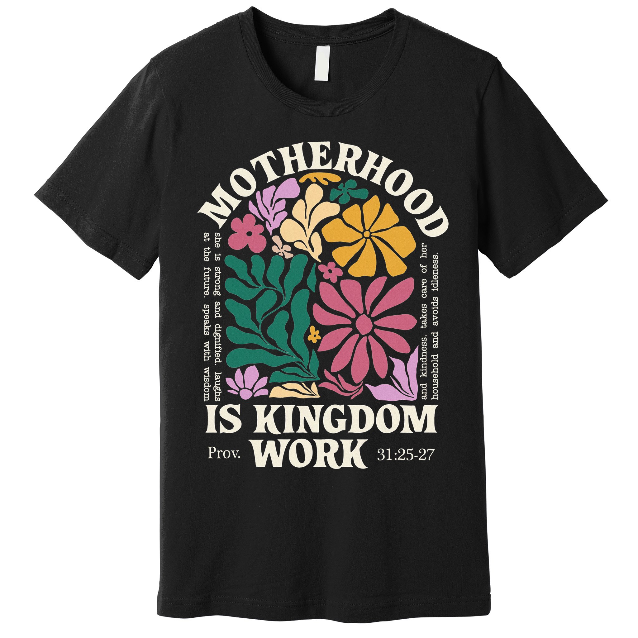 Motherhood Is Kingdom Work Retro Christian Mothers Day Premium T-Shirt