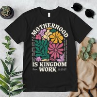 Motherhood Is Kingdom Work Retro Christian Mothers Day Premium T-Shirt