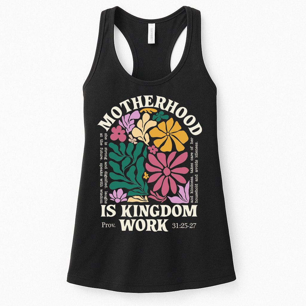Motherhood Is Kingdom Work Retro Christian Mothers Day Womens Tank Top