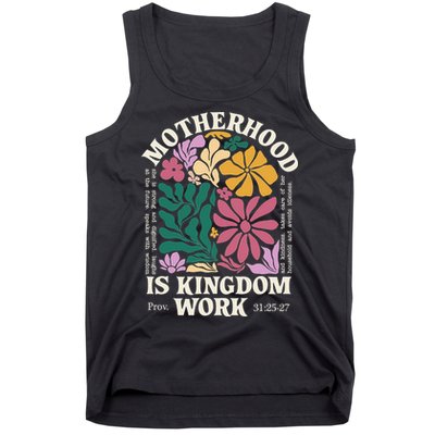Motherhood Is Kingdom Work Retro Christian Mothers Day Tank Top