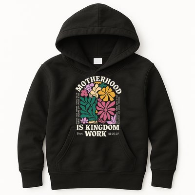 Motherhood Is Kingdom Work Retro Christian Mothers Day Kids Hoodie
