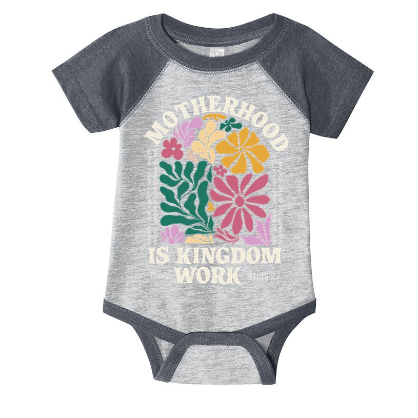 Motherhood Is Kingdom Work Retro Christian Mothers Day Infant Baby Jersey Bodysuit