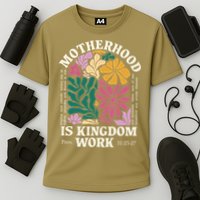 Motherhood Is Kingdom Work Retro Christian Mothers Day Cooling Performance Crew T-Shirt