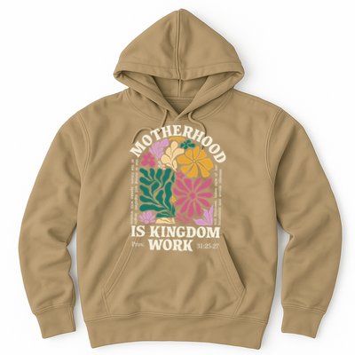 Motherhood Is Kingdom Work Retro Christian Mothers Day Hoodie