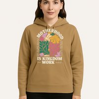 Motherhood Is Kingdom Work Retro Christian Mothers Day Hoodie