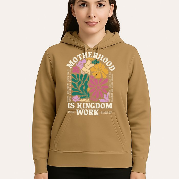 Motherhood Is Kingdom Work Retro Christian Mothers Day Hoodie