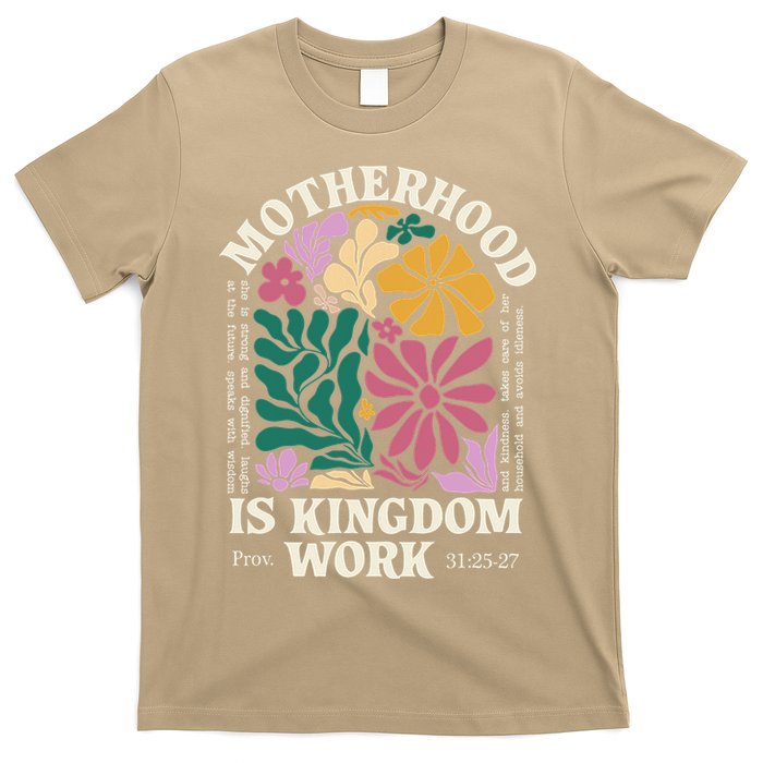 Motherhood Is Kingdom Work Retro Christian Mothers Day T-Shirt