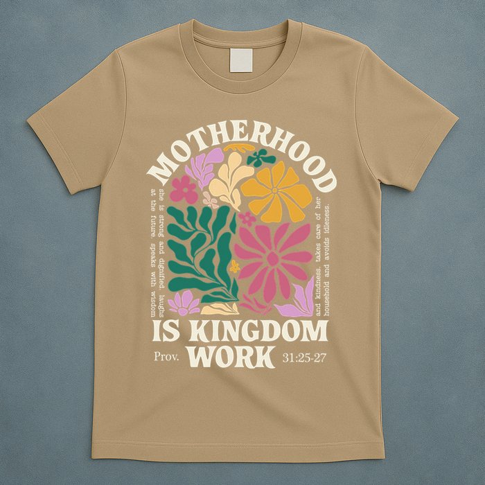 Motherhood Is Kingdom Work Retro Christian Mothers Day T-Shirt