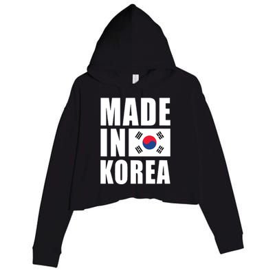 Made In Korea Korean Flag Pride Crop Fleece Hoodie