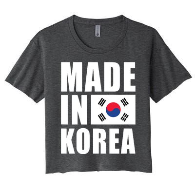 Made In Korea Korean Flag Pride Women's Crop Top Tee