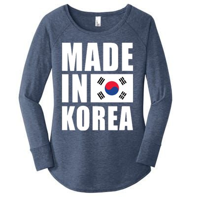 Made In Korea Korean Flag Pride Women's Perfect Tri Tunic Long Sleeve Shirt