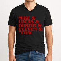 Mike & Lucas & Dustin & Elevin & Will V-Neck T-Shirt