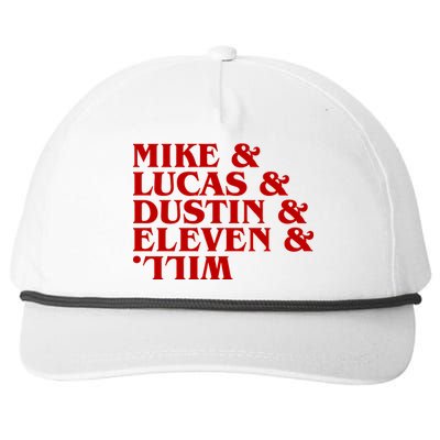 Mike & Lucas & Dustin & Elevin & Will Snapback Five-Panel Rope Hat