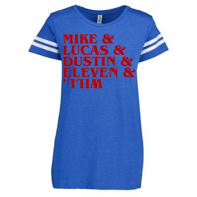 Mike & Lucas & Dustin & Elevin & Will Enza Ladies Jersey Football T-Shirt