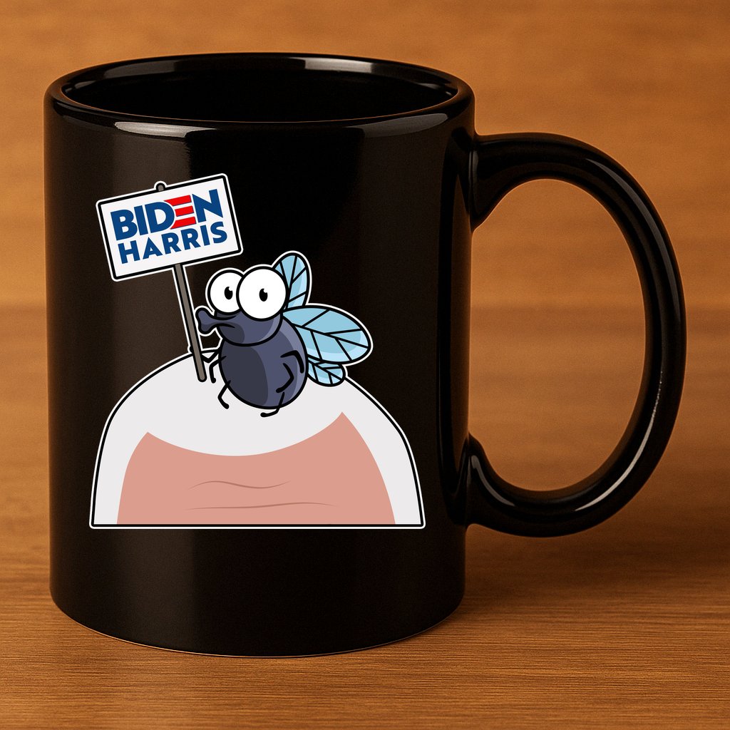 Mike Pence Fly on Head Vote Biden Harris Debate 11oz C Handle Ceramic Mug