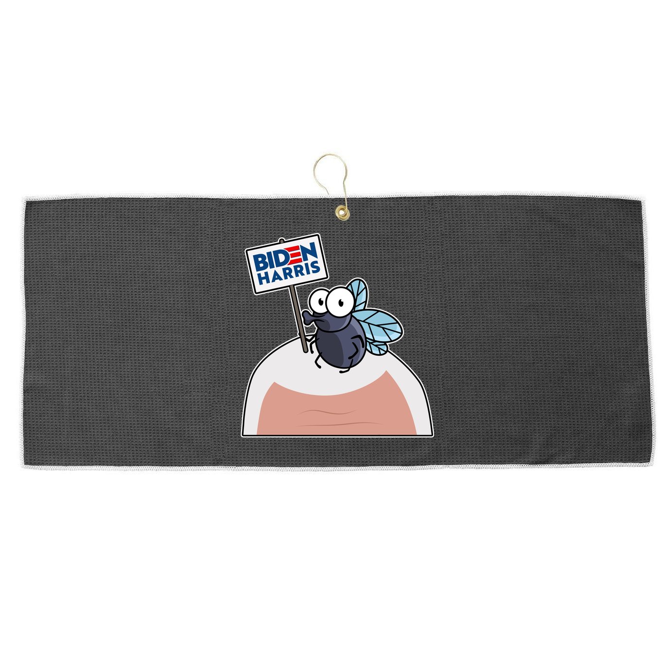 Mike Pence Fly on Head Vote Biden Harris Debate Large Microfiber Waffle Golf Towel