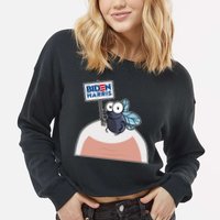 Mike Pence Fly on Head Vote Biden Harris Debate Cropped Pullover Crew