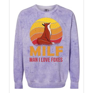 Man I Love Foxes MILF Funny Colorblast Crewneck Sweatshirt