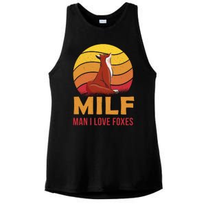 Man I Love Foxes MILF Funny Ladies PosiCharge Tri-Blend Wicking Tank