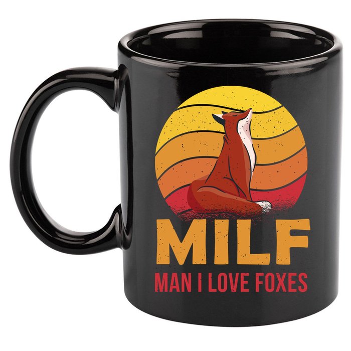 Man I Love Foxes MILF Funny 11oz C Handle Ceramic Mug