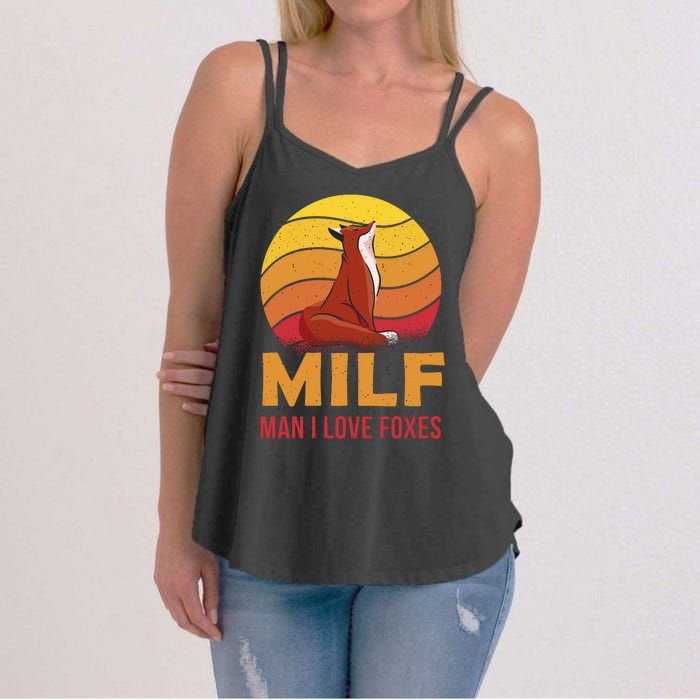 Man I Love Foxes MILF Funny Women's Strappy Tank