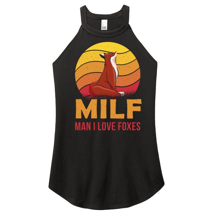 Man I Love Foxes MILF Funny Women's Perfect Tri Rocker Tank