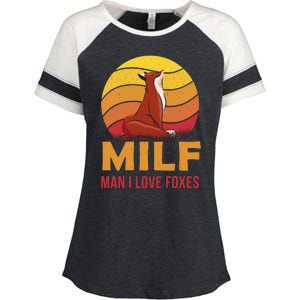 Man I Love Foxes MILF Funny Enza Ladies Jersey Colorblock Tee