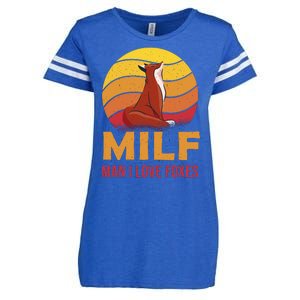 Man I Love Foxes MILF Funny Enza Ladies Jersey Football T-Shirt