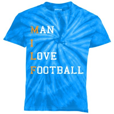 Milf I Love Football Hilarious Adult Acronym Joke Gift Great Gift Kids Tie-Dye T-Shirt