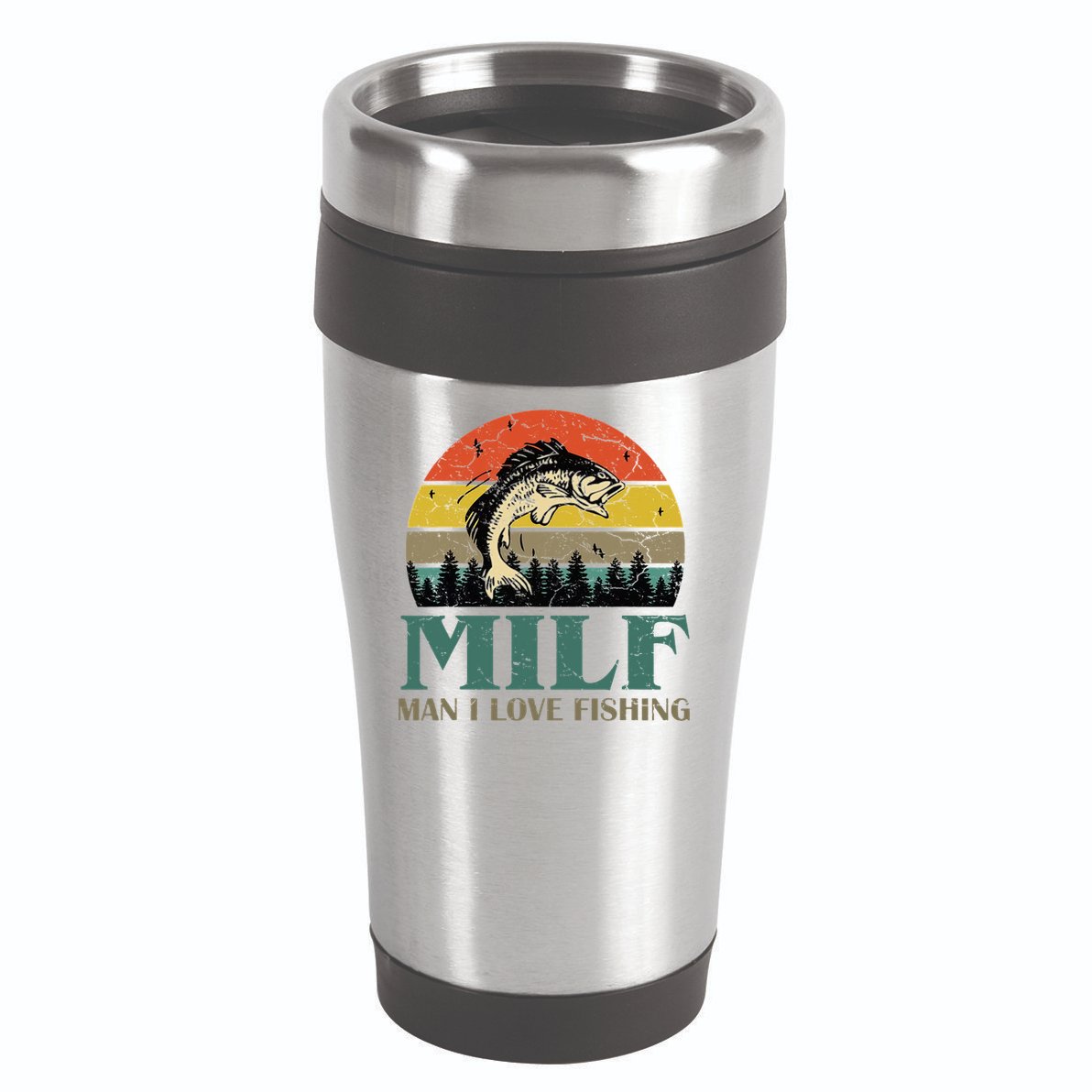 Man I Love Fishing Funny 16oz Travel Tumbler