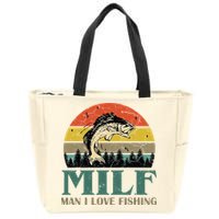 Man I Love Fishing Funny Zip Tote Bag