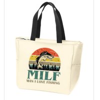 Man I Love Fishing Funny Zip Tote Bag