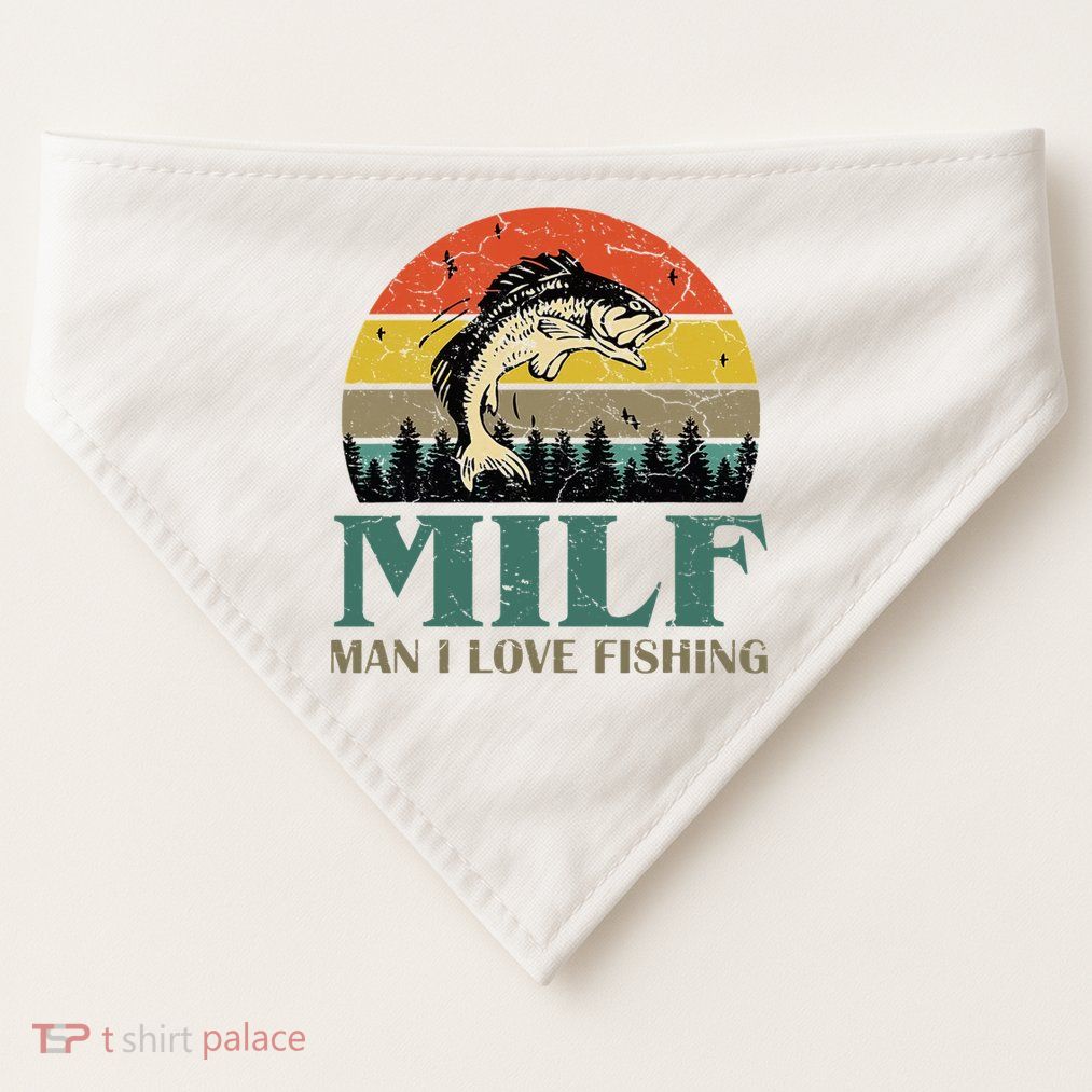 Man I Love Fishing Funny USA-Made Doggie Bandana