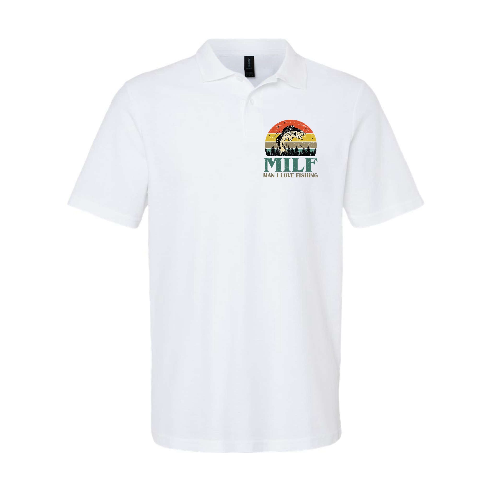 Man I Love Fishing Funny Polo