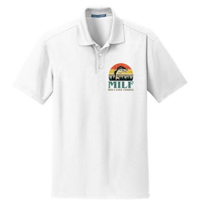 Man I Love Fishing Funny Dry Zone Grid Polo