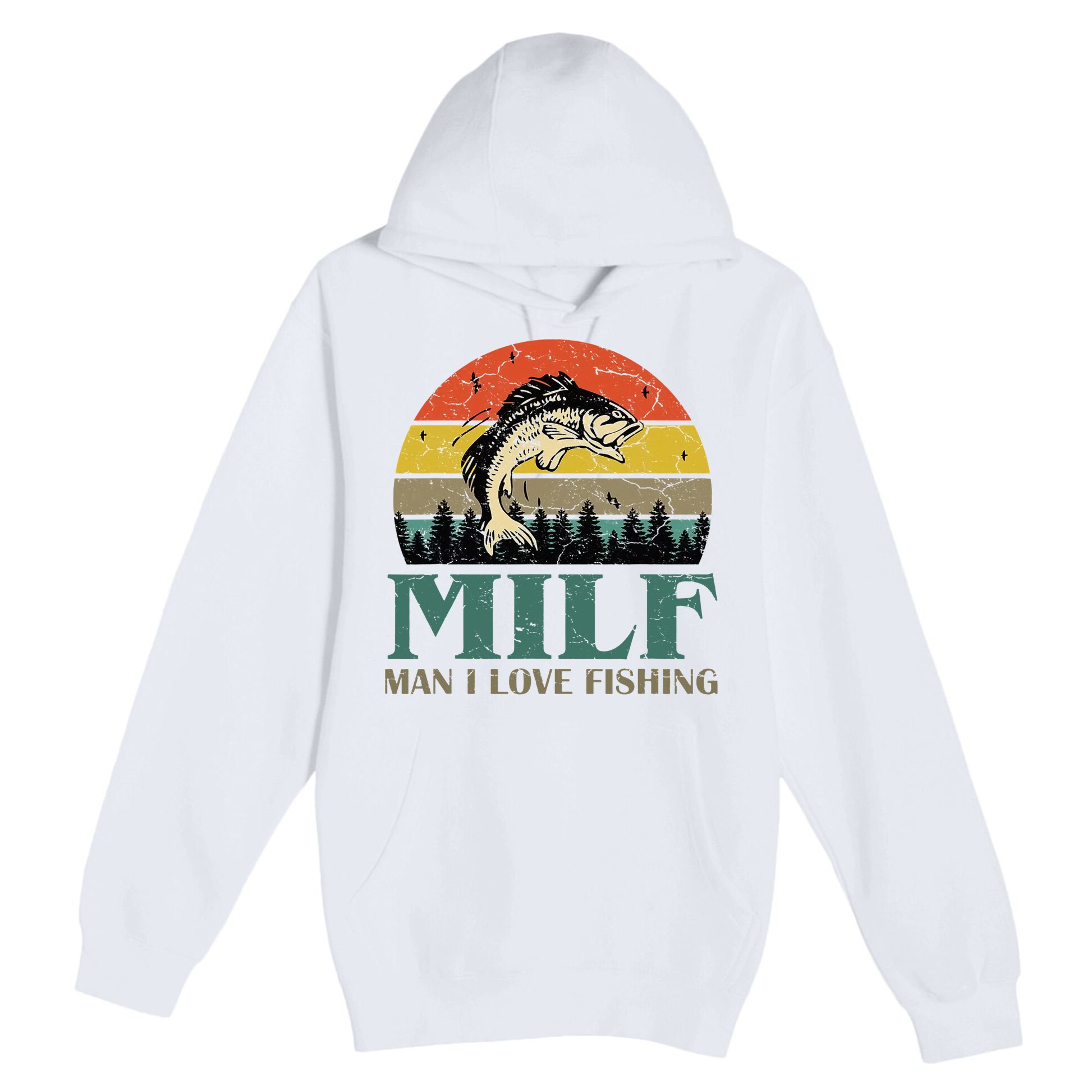 Man I Love Fishing Funny Premium Pullover Hoodie