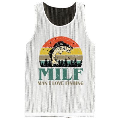 Man I Love Fishing Funny Mesh Reversible Basketball Jersey Tank