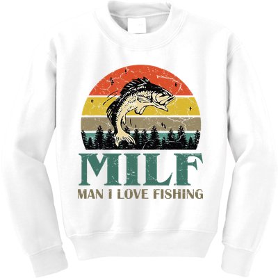 Man I Love Fishing Funny Kids Sweatshirt