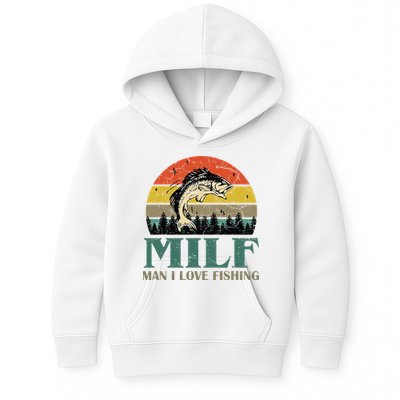 Man I Love Fishing Funny Kids Hoodie