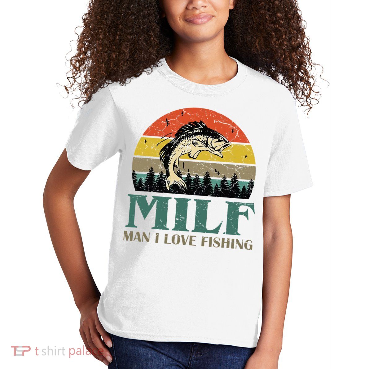 Man I Love Fishing Funny Kids T-Shirt