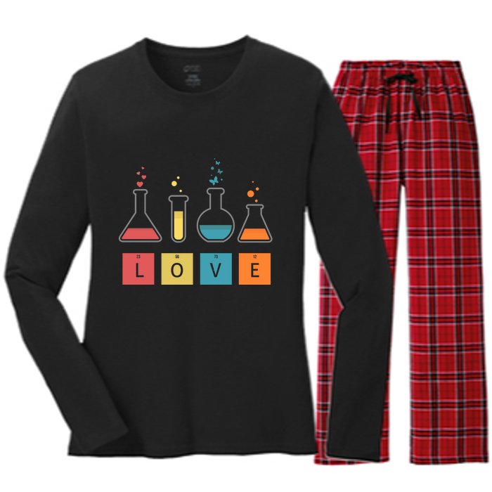 Man I Love Science Chemistry Set Women's Long Sleeve Flannel Pajama Set 