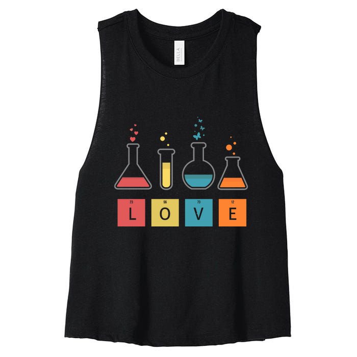 Man I Love Science Chemistry Set Women's Racerback Cropped Tank